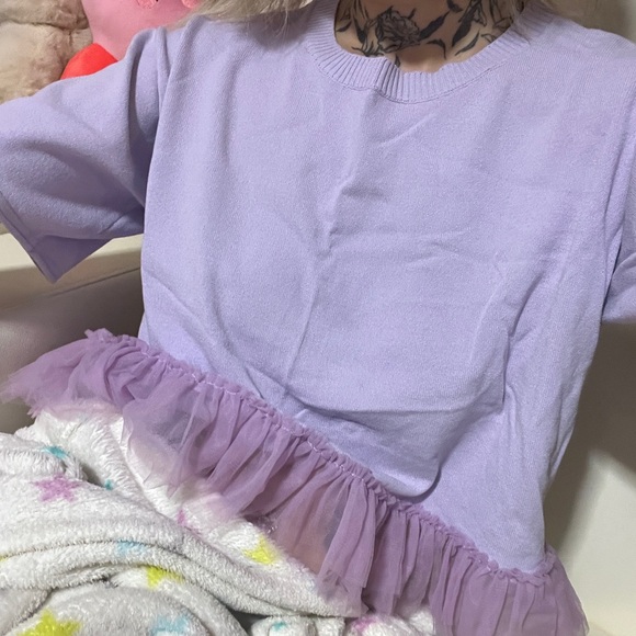 Lilac frilly tutu like knitwear - Picture 9 of 9